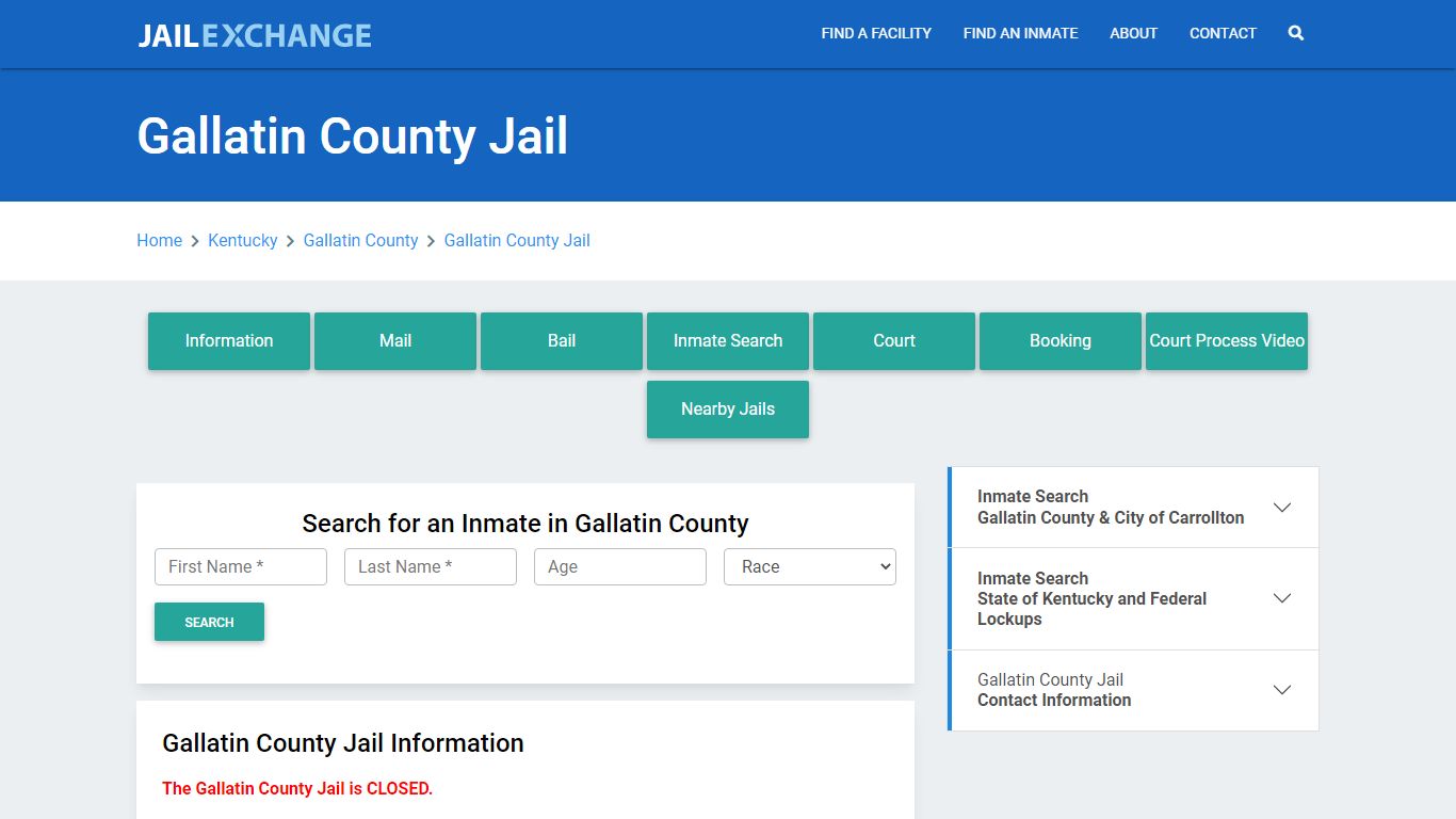 Gallatin County Jail Roster Lookup, KY, Inmate Search